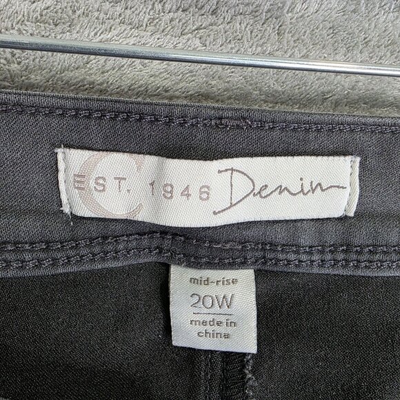 Womens Est 1946 Gray Denim Jeans Mid Rise Cotton Blend Casual Slim Fit Size 20W - Picture 3 of 10